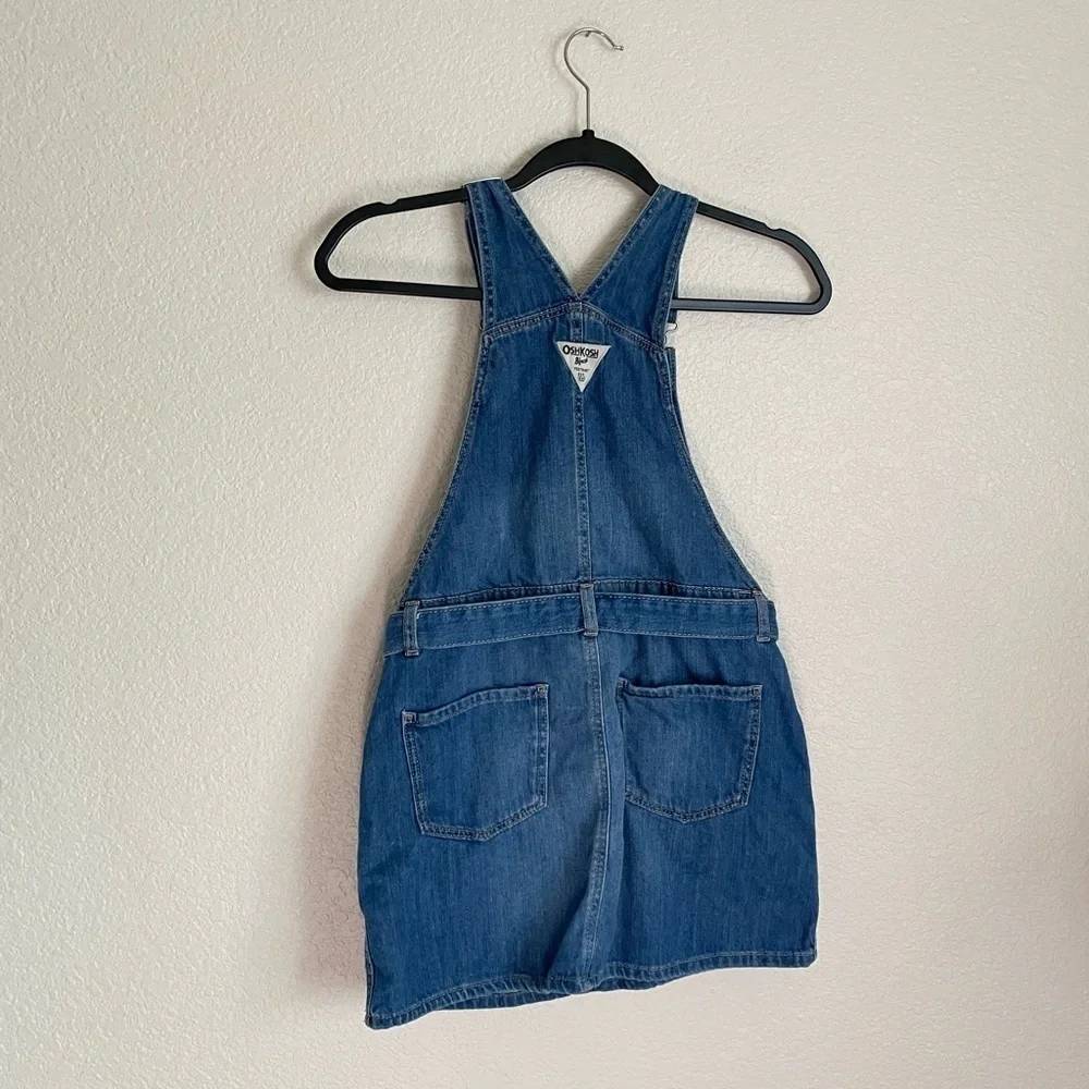 OshKosh B’gosh Girls Denim Belted Jumper Dress 12 Upstate Blue